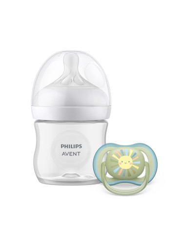 Комплект шише Natural Response 125 мл + залъгалка 0-6 м Philips AVENT, 0м+