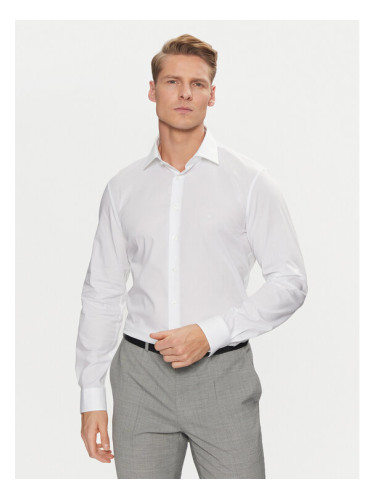 Calvin Klein Риза Poplin Stretch Regular Shirt K10K109509 Бял Slim Fit