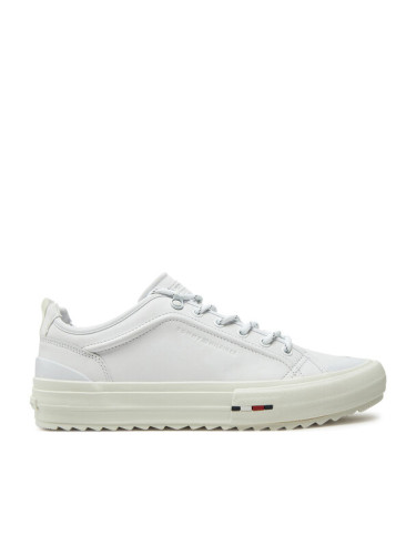 Tommy Hilfiger Сникърси Th Hi Vulc Cleat Low Lth FM0FM05452 Бял