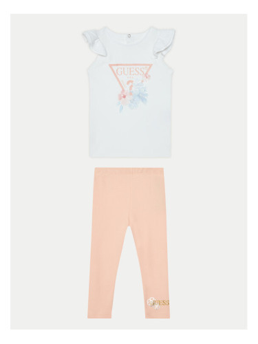 Guess Комплект тишърт и клин A5RG10 KA6W4 Бял Regular Fit