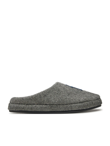 Tommy Hilfiger Пантофи Embroi Herringbone House Shoe FM0FM05539 Черен