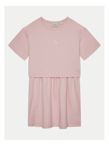 Calvin Klein Jeans Ежедневна рокля IG0IG02770 Розов Relaxed Fit