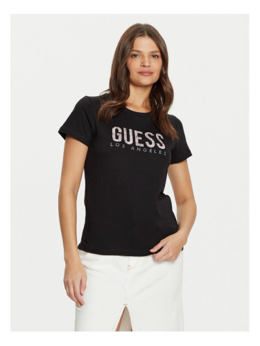 Guess Тишърт W5RI19 I3Z14 Черен Regular Fit