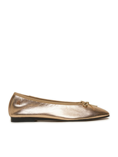 Tommy Hilfiger Балеринки Ballerina Soft Leather Metallic FW0FW08452 Златист