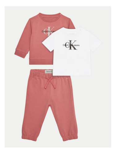 Calvin Klein Jeans Детски комплект Monogram Starter IN0IN00011 Розов Regular Fit