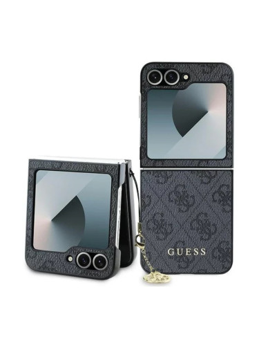 Оригинален кейс Guess 4G Charms Collection, За Samsung Galaxy Z Flip6, Черен