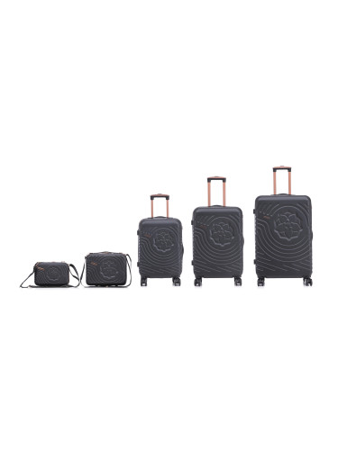 Semiline Unisex's 5-in-1 ABS Suitcases Set+Toiletry Bag T5819-0