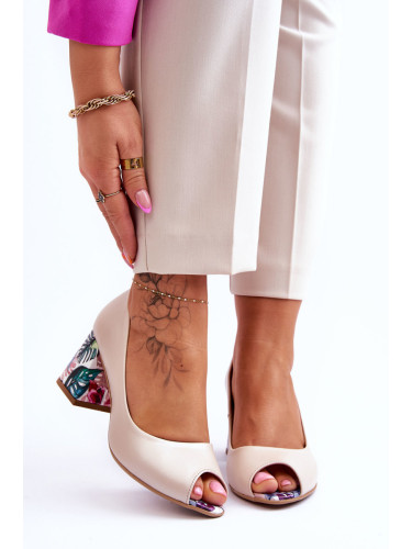 Boto Кожени помпи с декоративен ток Leski Shoes