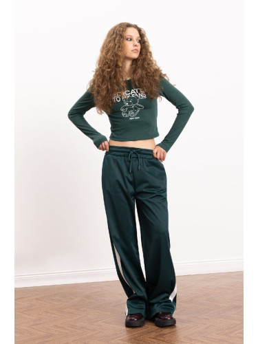 DEFACTO Cool Wide Leg Elastic Waist Pocket Lace-up Sweatpants