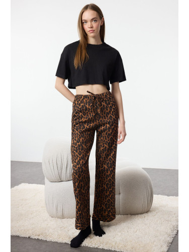 Trendyol Multicolored 100% Cotton Leopard Patterned Knitted Pajama Bottoms