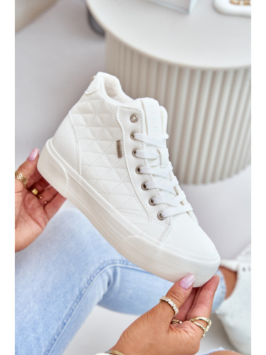 Insulated women's sneakers with Big Star stitching white