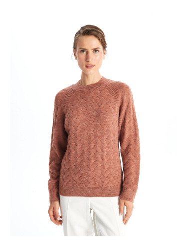 LC Waikiki Crew Neck Self-Patterned Women's Knitwear Sweater -