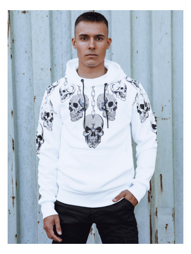 Мъжки бял суичър с черепи