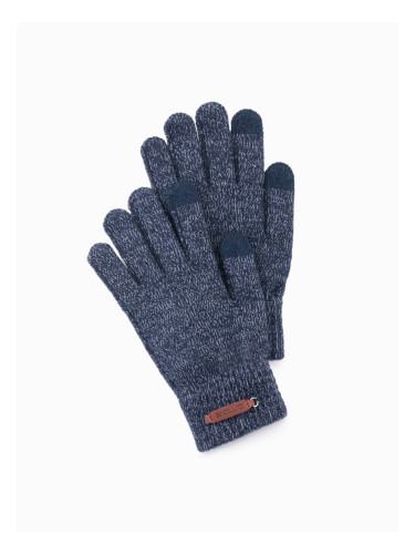 Ombre Men's elegant wool blend gloves - graphite melange