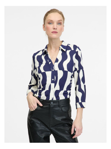 Dark blue women's blouse with collar ORSAY - Women's