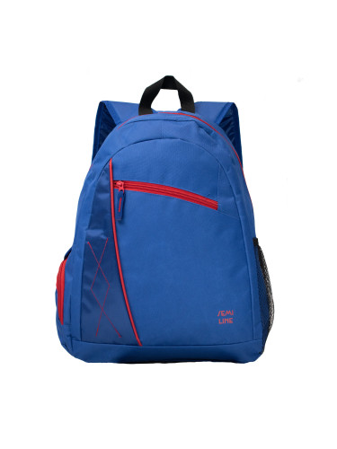 Semiline Unisex's Youth Backpack A3038-6 Navy Blue/Red