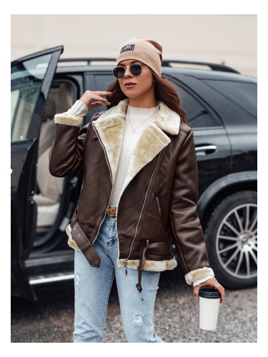 Дамско кожено яке с косъм NORFDIMA