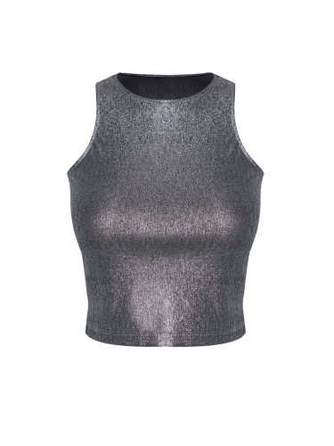 Trendyol Silver Shiny Glitter Knitted Bustier