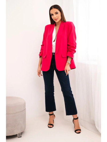 Elegant jacket with fuchsia-coloured lapels