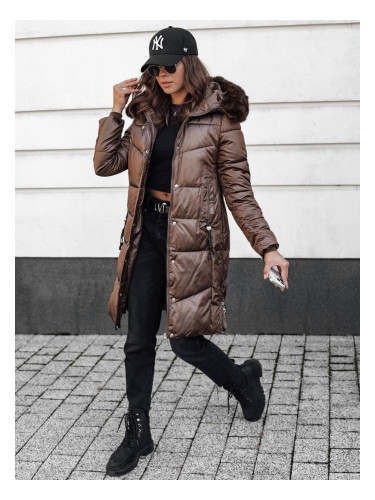 Дамско ватирано зимно яке с качулка