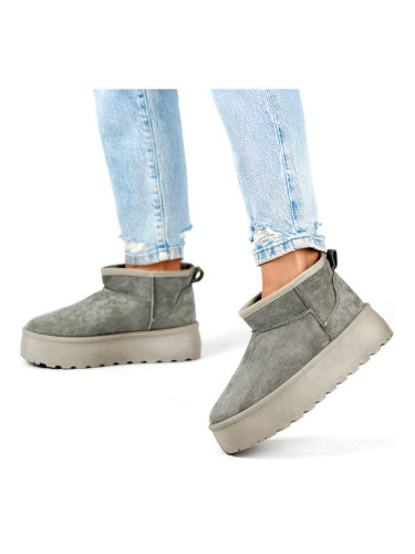 primohurt Dark green women's snow boots with a thick sole, warm winter women's shoes