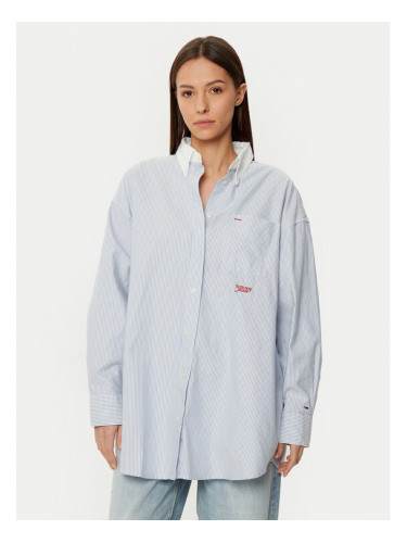 Tommy Jeans Риза DW0DW20209 Син Oversize