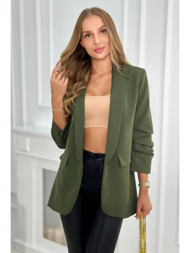 Elegant blazer with khaki lapels