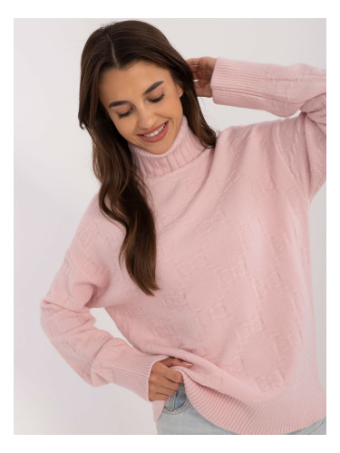 Light pink oversized turtleneck sweater