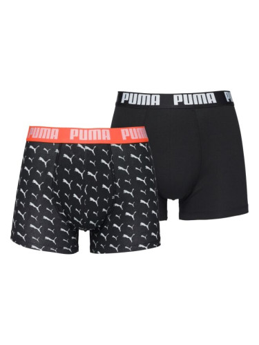 Puma MEN CAT LOGO PRINT BOXER 2P Мъжки боксерки, черно, размер