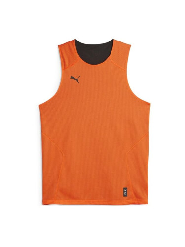 Puma HOOPS TEAM REVERSE PRACTICE JERSEY Мъжка фланелка за баскетбол, оранжево, размер XXXL