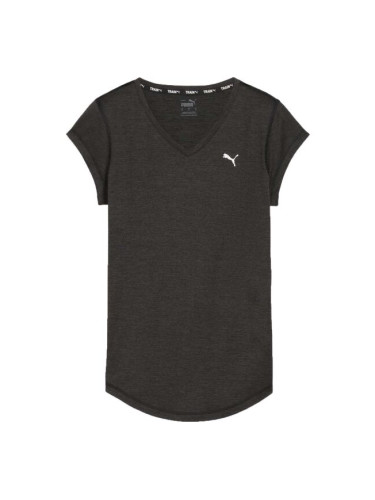 Puma TRAIN FAV HEATHER CAT TEE Дамска спортна тениска, черно, размер