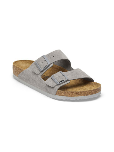 Birkenstock Arizona Suede Leather Regular Fit Stone Coin