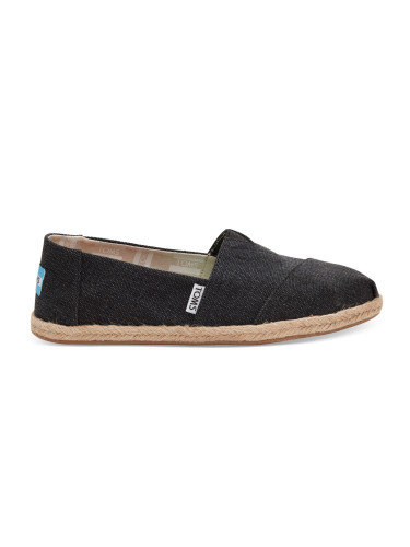 Toms Black Washed Canvas Alpargata