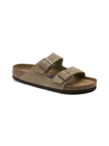 Birkenstock Arizona Soft Footbed Suede Leather Taupe Narrow Fit