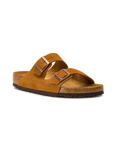 Birkenstock Arizona Soft Footbed Suede Leather Narrow Fit Mink