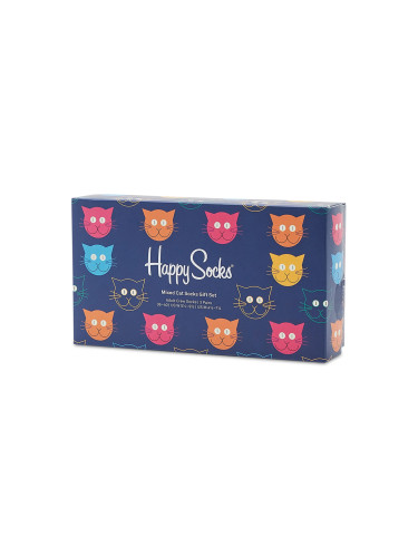 Happy Socks 3-Pack Mixed Cat Socks Gift Set