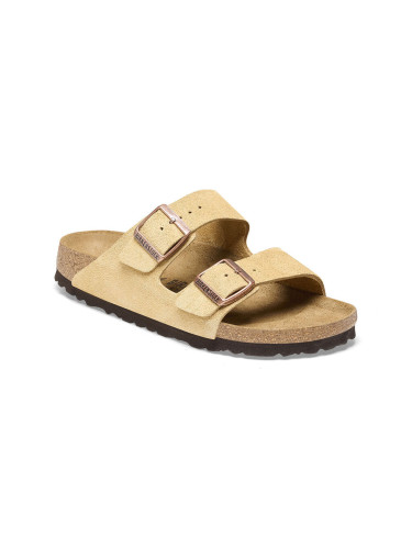 Birkenstock Arizona Suede Leather Latte Cream Narrow Fit