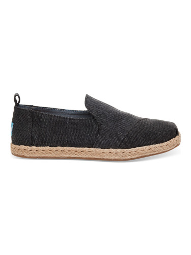 Toms Alpargatas Black Washed Canvas Deconstructed