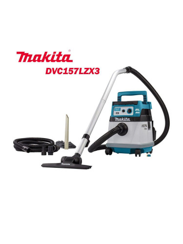 Прахосмукачка акумулаторна за сухо почистване, Makita DVC157LZX3, 18+18V, LXT, 110W, 15 л