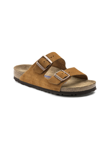 Birkenstock Arizona Soft Footbed Suede Leather Mink Narrow Fit