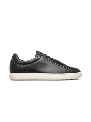 Clae Bradley Black Leather Raw Edge