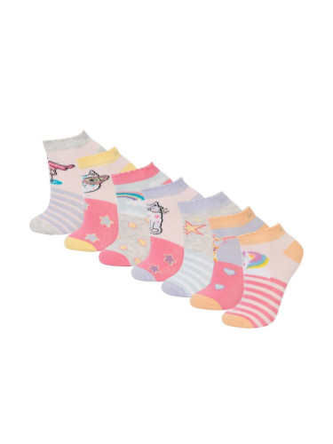 DEFACTO Girl's 7-Piece Cotton Booties Socks