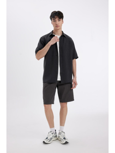 DEFACTO Regular Fit Straight Leg Gabardine Bermuda Shorts