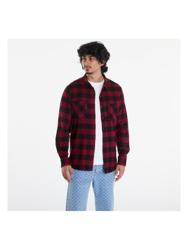Риза Urban Classics Checked Flanell Shirt Black/ Burgundy S