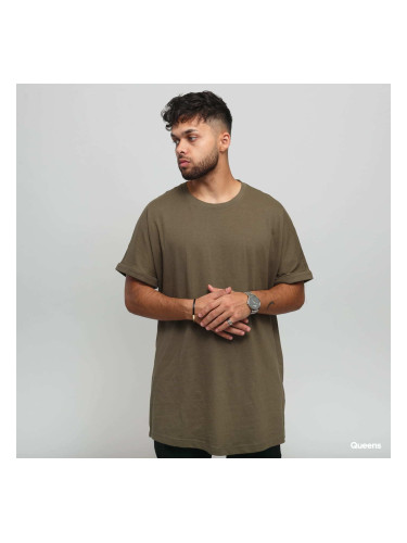 Тениска Urban Classics Long Shaped Turnup Olive S