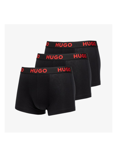 Hugo Boss Logo-Waistband Stretch Trunks 3-Pack Black S