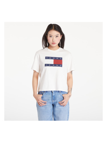 Тениска Tommy Jeans Flag Badge Boxy Fit T-Shirt Ancient White S