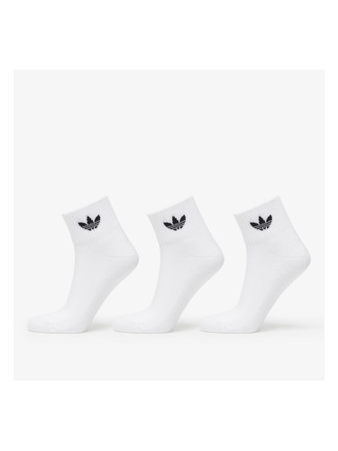 adidas Mid Ankle Socks 3-Pack White/ White/ Black S