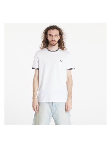 Тениска FRED PERRY Twin Tipped T-Shirt White XL