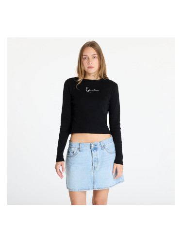 Тениска Karl Kani Small Signature Short Rib Longsleeve Black S